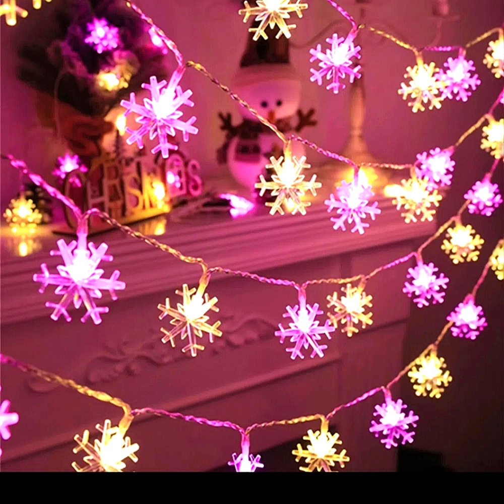 LED Christmas Snowflake String Lights. - Picture 4 of 4